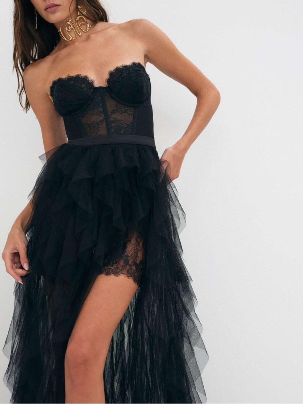 For Love & Lemons x REVOLVE Bustier Gown โ Black - Picture 4 of 9